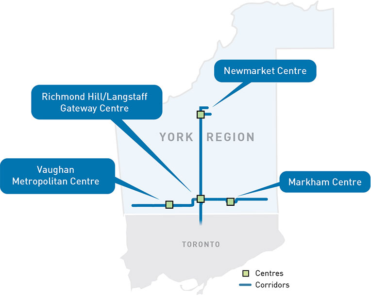 Map of York Region, shown above Toronto